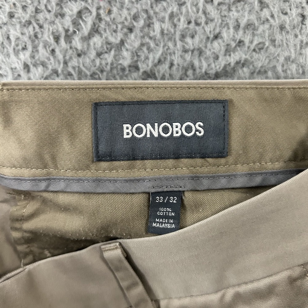 Bonobos Pants Mens 33x32 Khaki Chino Weekday Warrior Slim Fit Wednesday Cotton - Picture 8 of 12